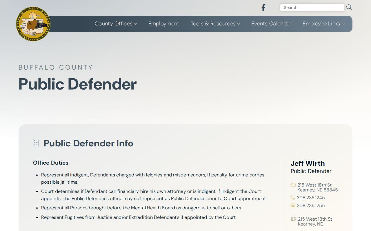Buffalo County Public Defender official page