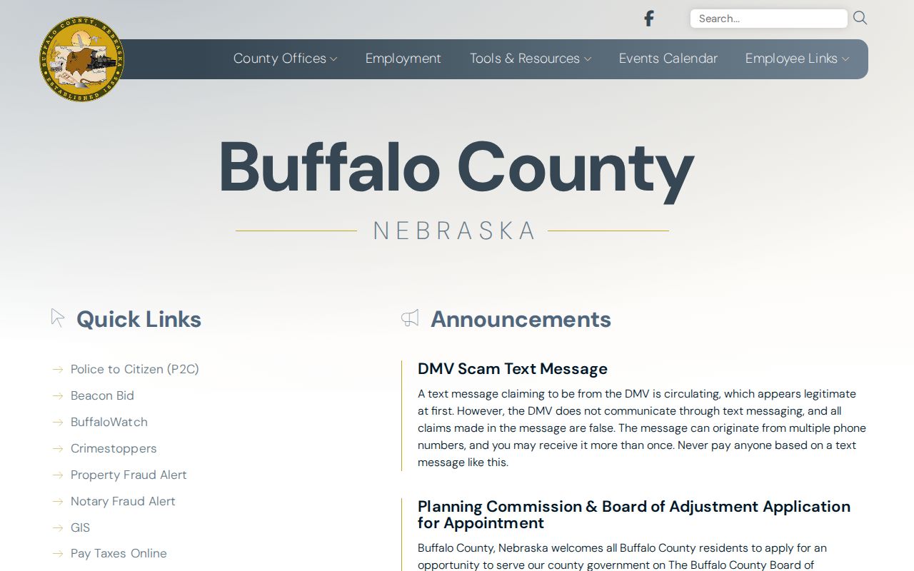 Buffalo County criminal history county office directory