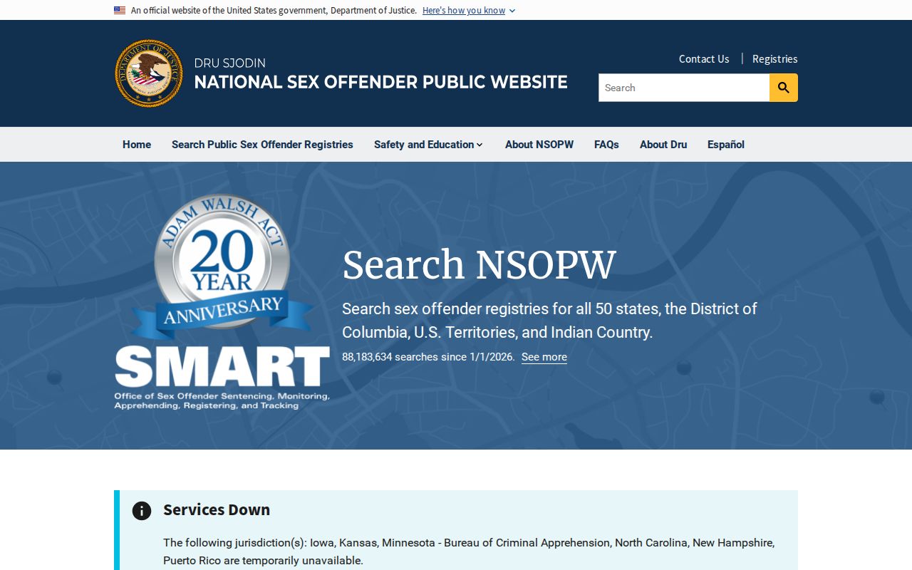 Buffalo County sex offender search through NSOPW
